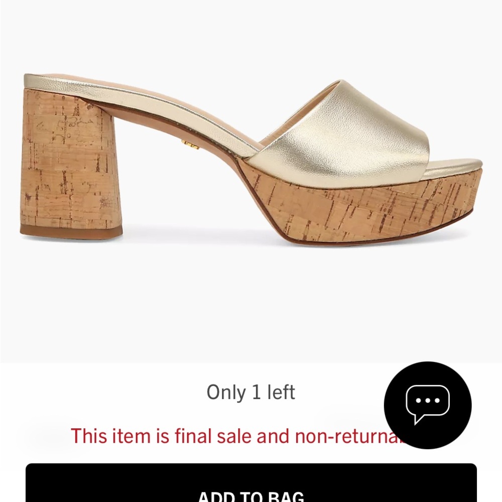 Veronica Beard Gold Mules with Chunky Heel - Picture 2 of 7